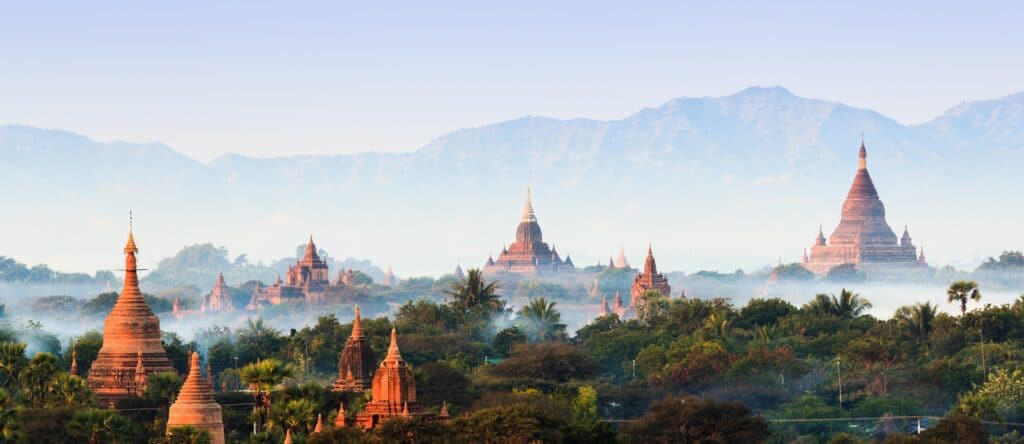 En bild på tempel i Bagan