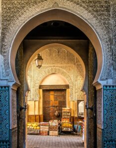 En bild på en dörr i Marocko