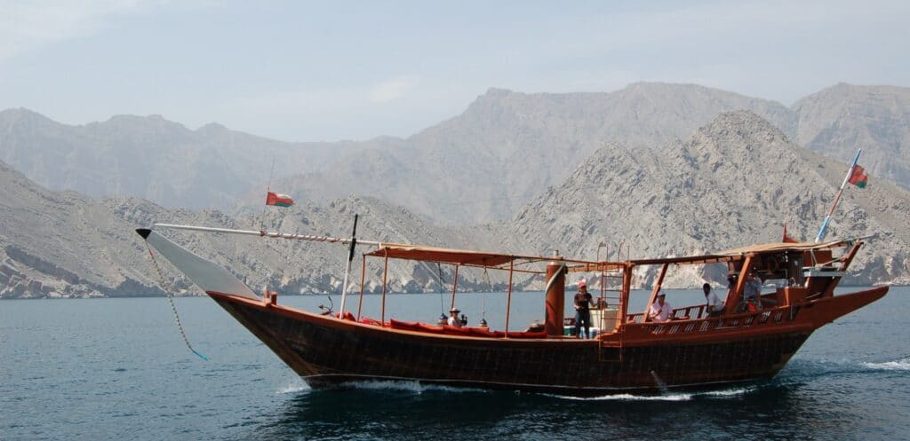 En bild på en båt i Oman
