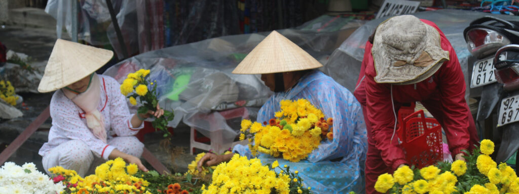 En bild på blomförsäljare