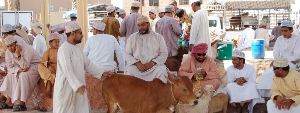 En bild på en boskapsmarknad