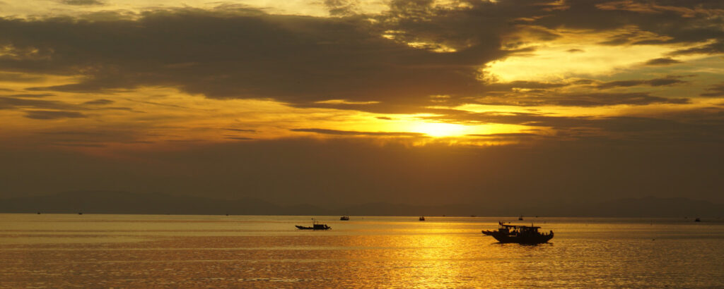 En bild på solnedgång i Vietnam